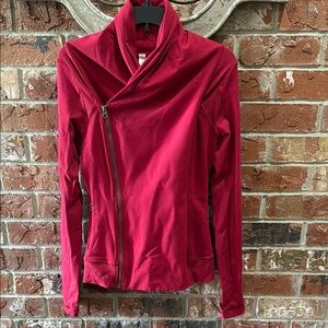 Lululemon Athletica Red Leather Jacket with Tailored Fit